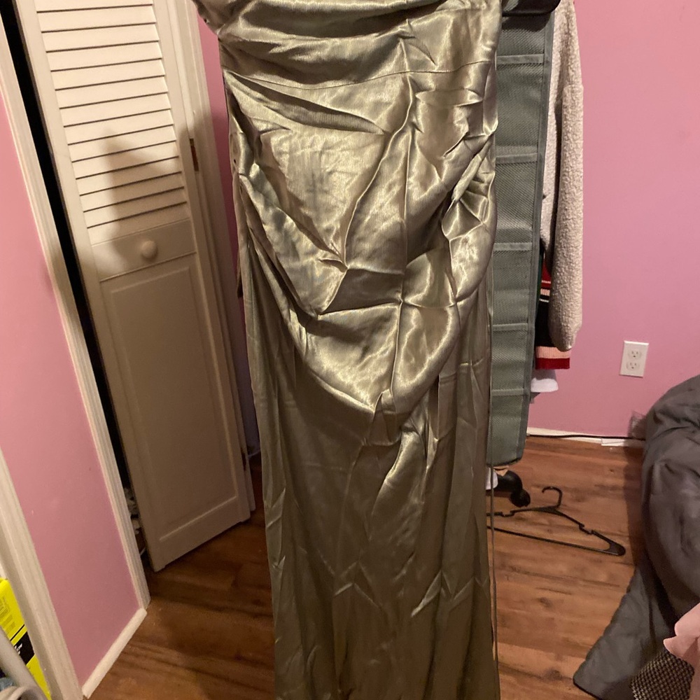 Shona Joy Metallic Green Dress